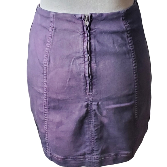 Free People Lilac Mottled Tie Dye Mini Skirt - Picture 3 of 5